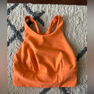 Lululemon Wunder Train Longline Bra Color: Orange Frappe, Size: 4